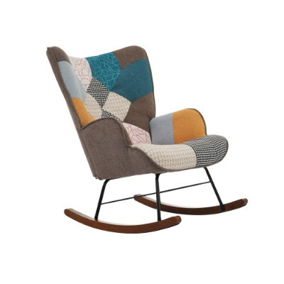 Patchwork Rocking Chair & Footstool Set